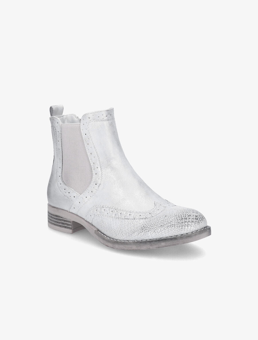 Chelsea boots à bouts effet python - Gris clair - 2