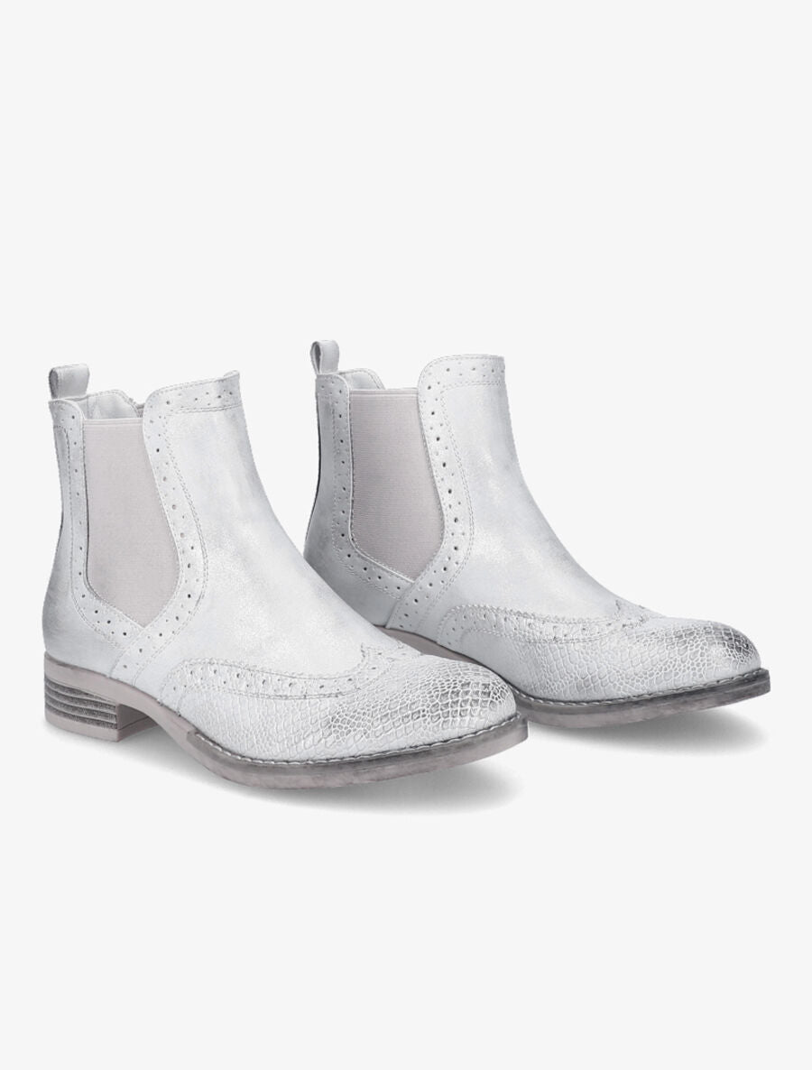 Chelsea boots à bouts effet python - Gris clair - 4