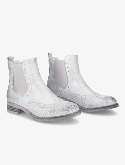 Chelsea boots à bouts effet python - Gris clair - 4