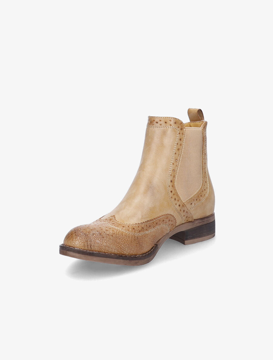Chelsea boots à bouts effet python - Moutarde - 3