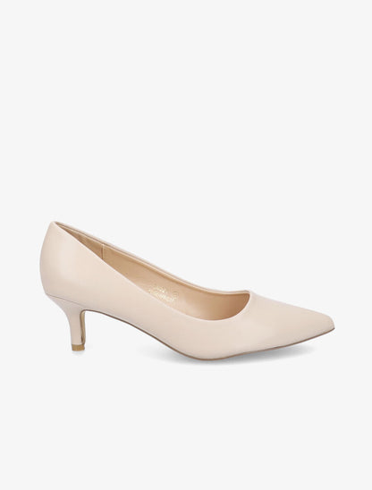 Escarpins à petits talons et bouts pointus - Beige - 5