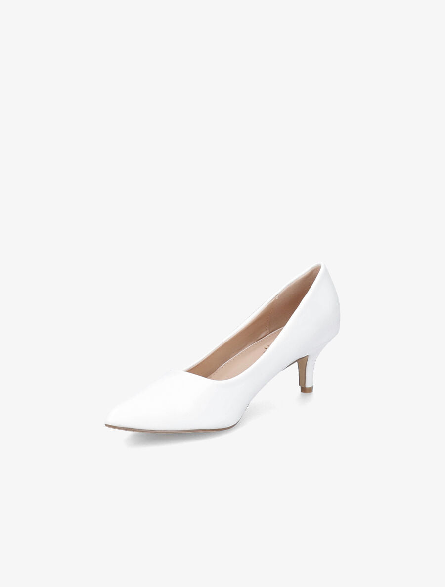 Escarpins à petits talons et bouts pointus - Blanc - 3