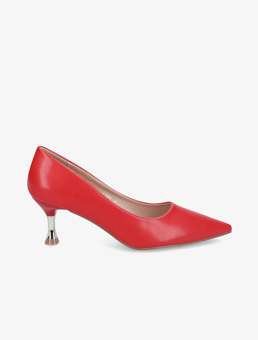 Escarpins à talons bobines métallisés - Rouge - 5