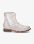 Bottines lacées à bouts effet python - Beige/doré - 5