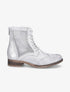 Bottines lacées à bouts effet python - Gris clair/argent - 1