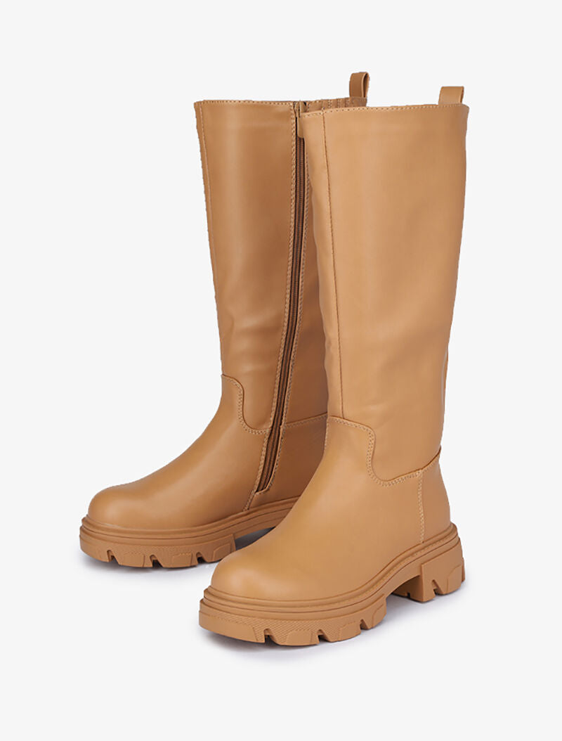 Bottes à semelles crantées - Camel - 4