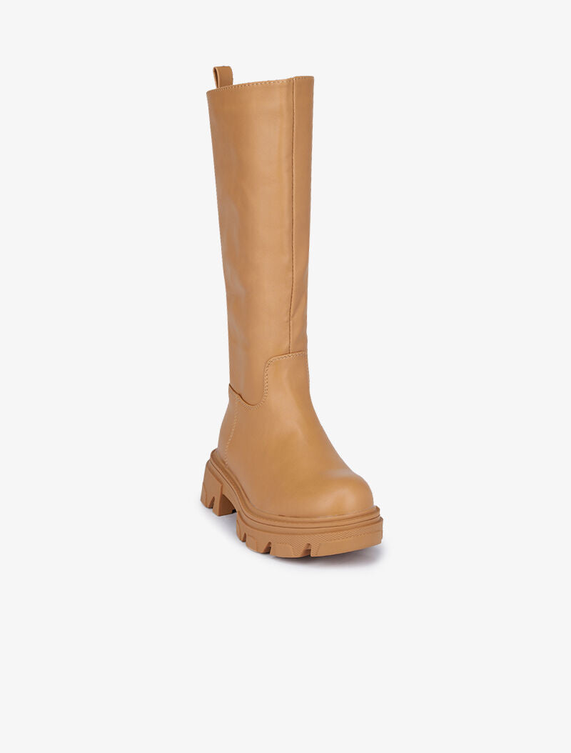Bottes à semelles crantées - Camel - 2