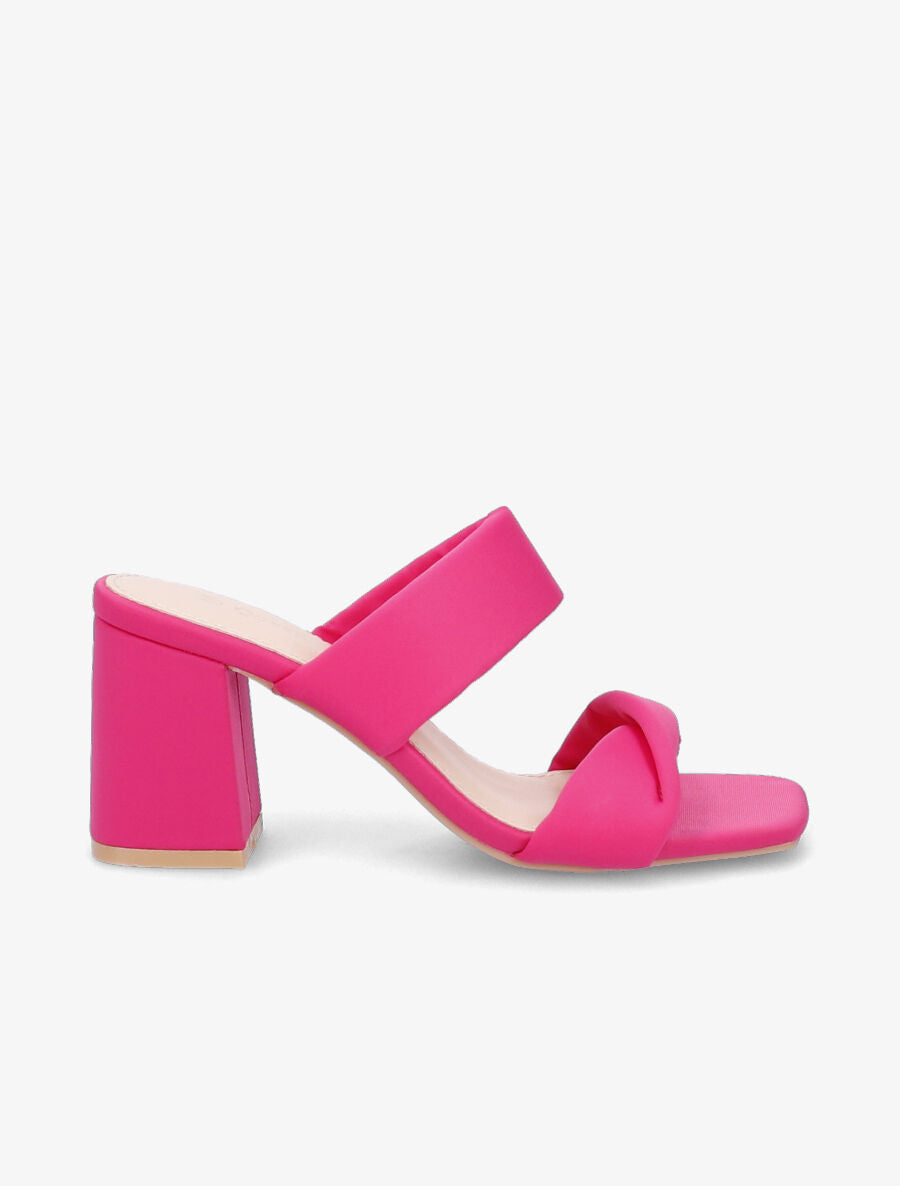 Mules en néoprène à ganses torsadées - Fuchsia - 5