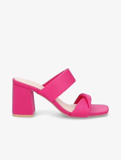 Mules en néoprène à ganses torsadées - Fuchsia - 5