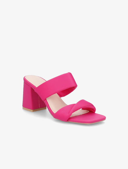 Mules en néoprène à ganses torsadées - Fuchsia - 2
