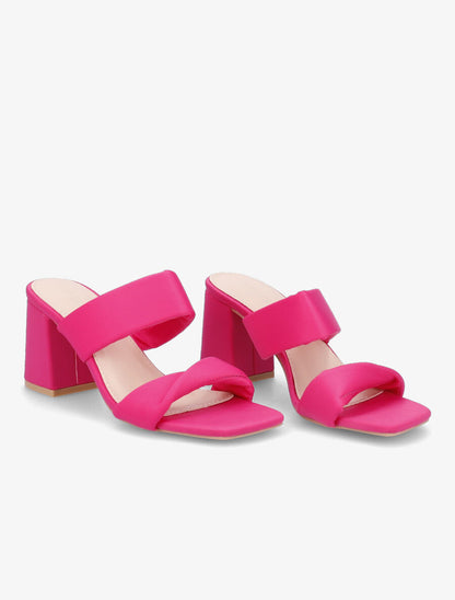 Mules en néoprène à ganses torsadées - Fuchsia - 4