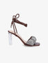 Sandales à ganses à strass et lacets - Marron - 1