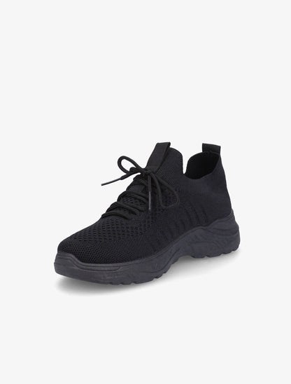 Sneakers à lacets en mesh - Noir - 3
