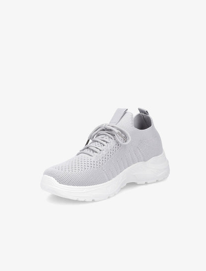 Sneakers à lacets en mesh - Gris clair - 3