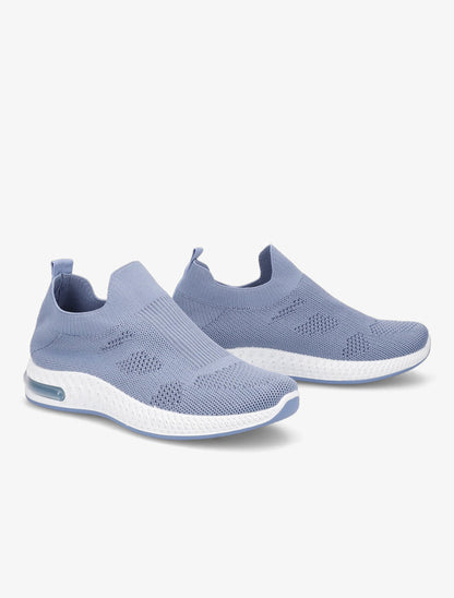 Running en mesh à semelles stylisées - Bleu - 4