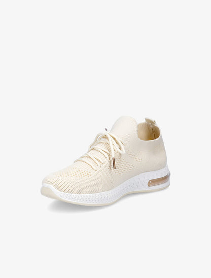 Running à lacets et semelles stylisées - Beige - 3