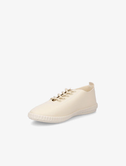 Tennis en simili à semelles striées - Beige - 3