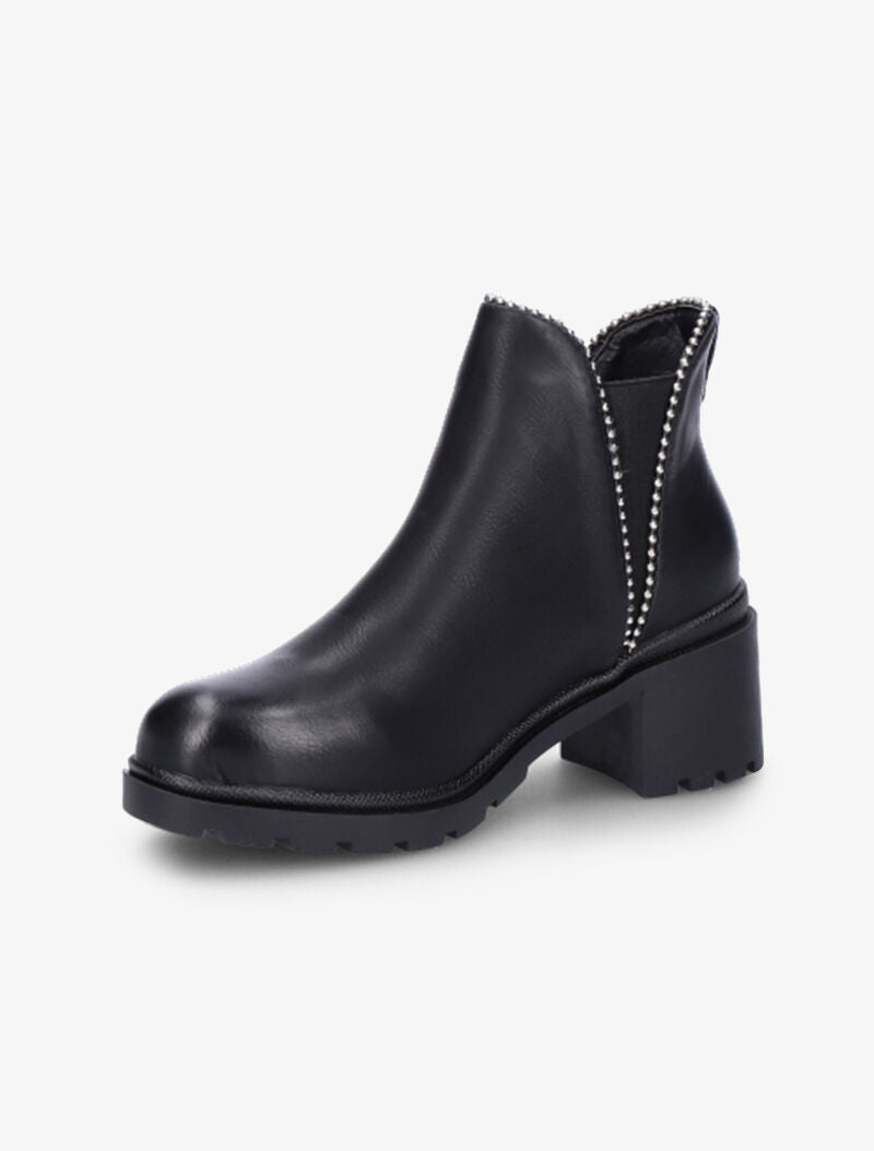 Chelsea boots cloutées à semelles crantées - Noir - 4