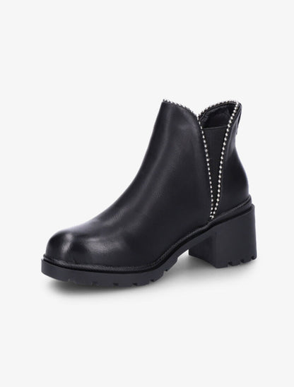 Chelsea boots cloutées à semelles crantées - Noir - 4