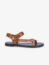 Nu-pieds à sangles effet croco - Camel - 1