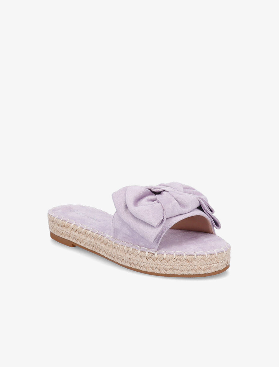 Mules à plateforme raphia - Lilas - 2