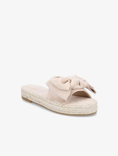 Mules à plateforme raphia - Beige - 2
