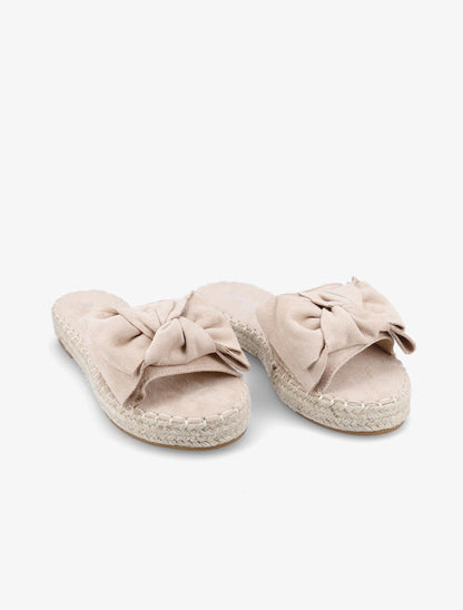 Mules à plateforme raphia - Beige - 4