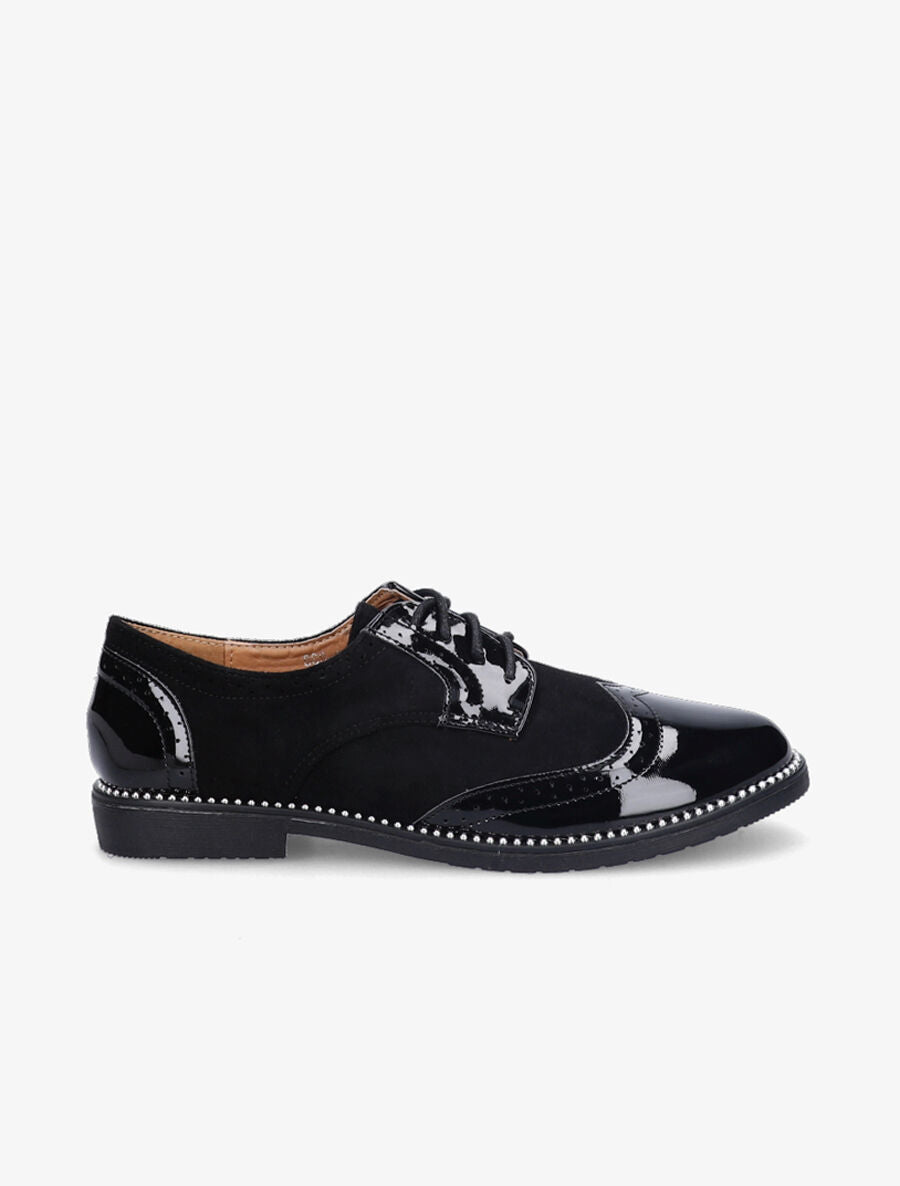 Derbies bimatière à bords cloutés - Noir - 1
