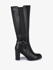 Bottes à talons et sangle - Noir - 1