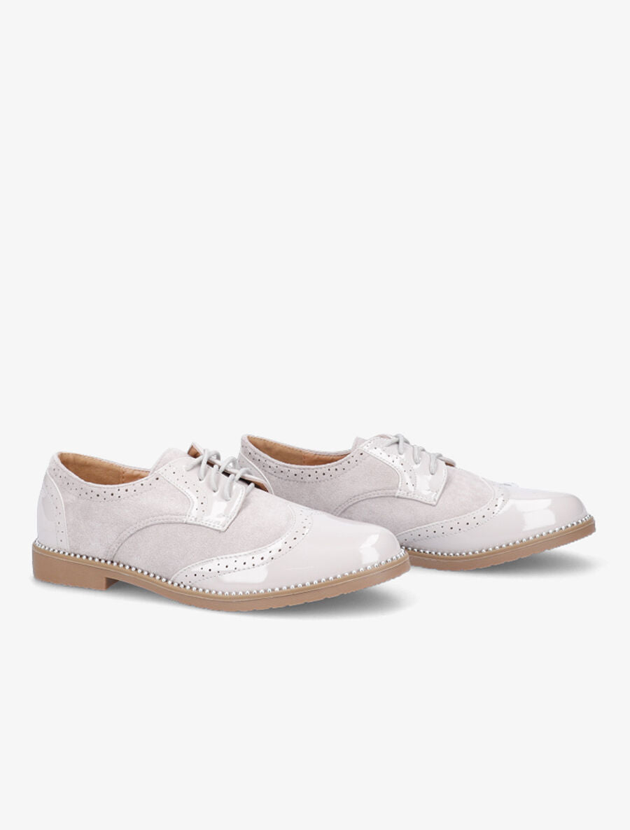 Derbies bimatière à bords cloutés - Gris souris - 4