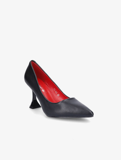 Escarpin bouts pointus à talons bobine - Noir - 2
