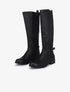 Bottes plates élastiquées à effet python - Noir - 5