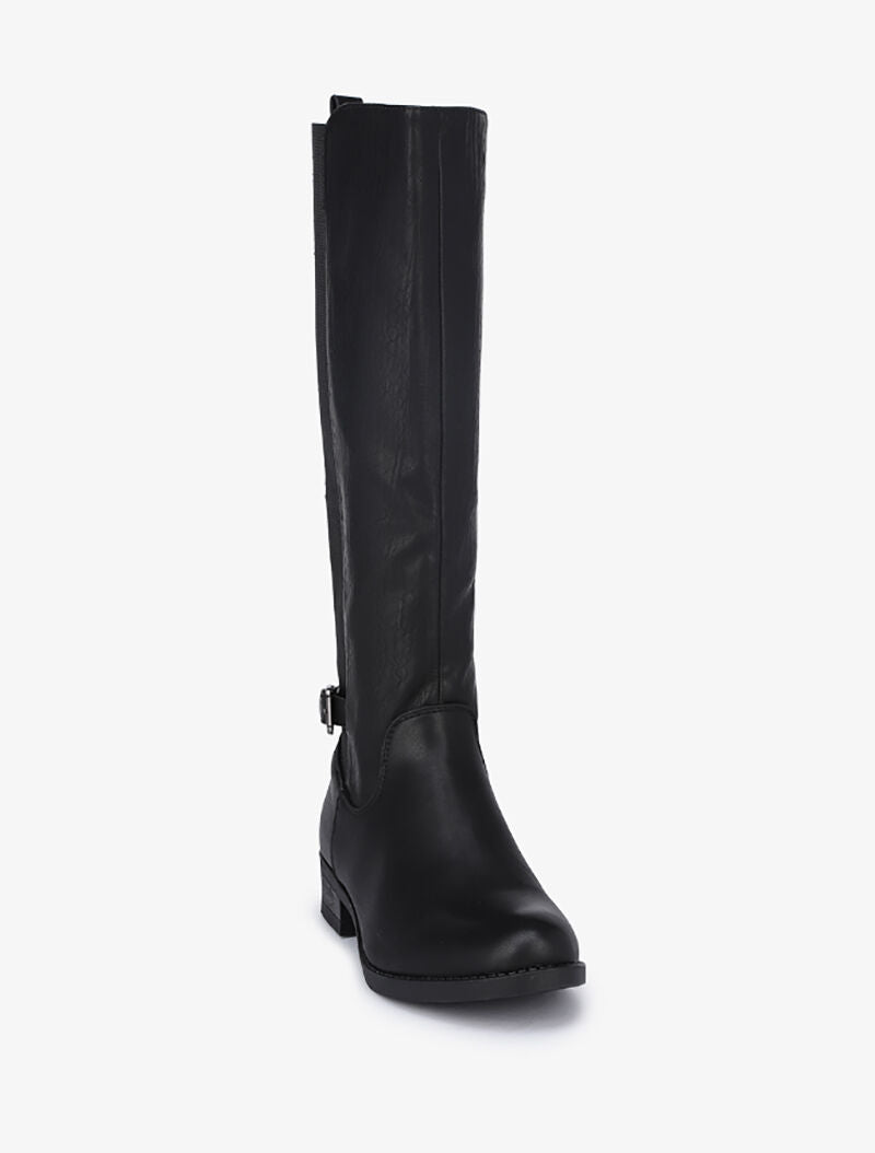 Bottes plates élastiquées à effet python - Noir - 3