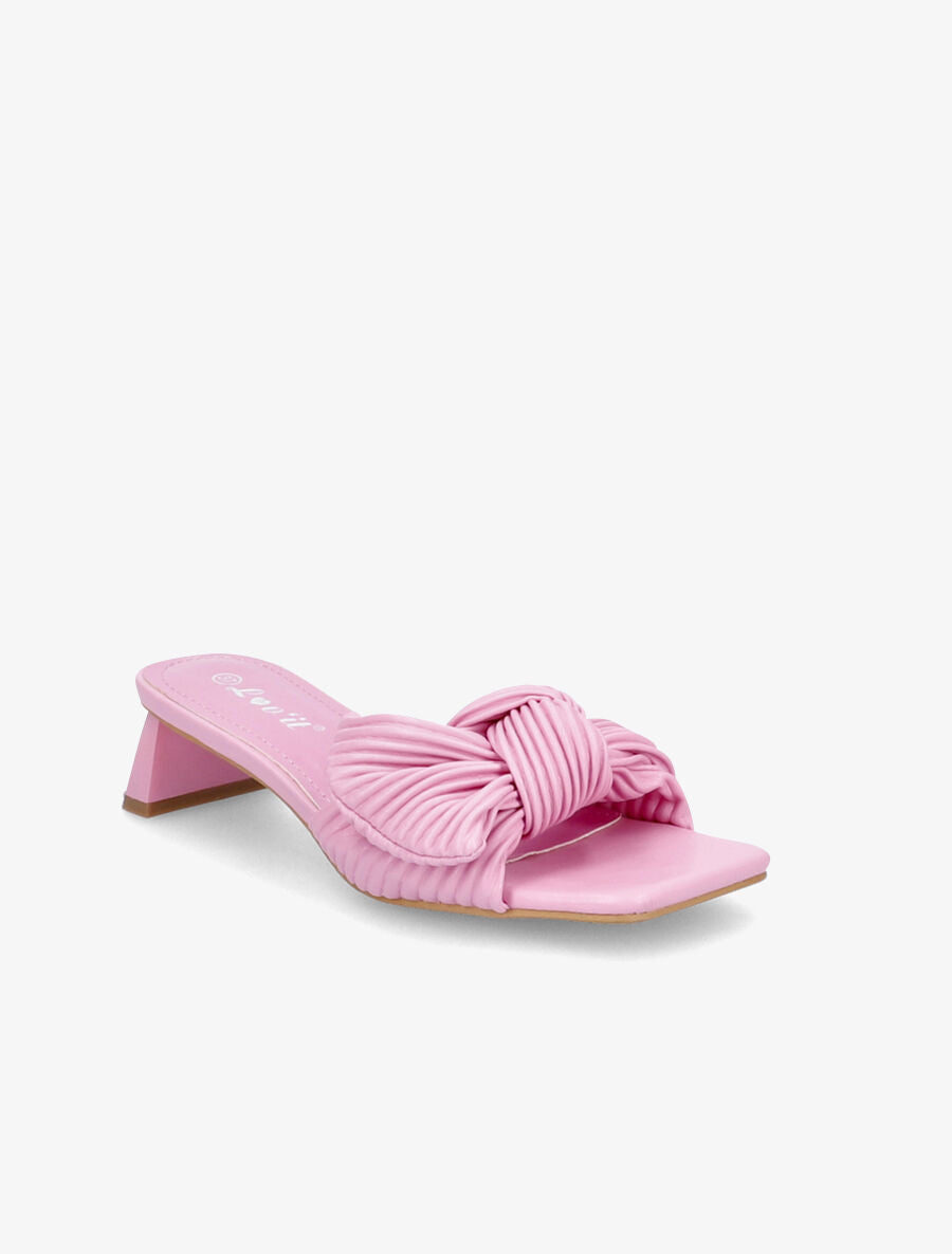 Mules striées à noeud - Fushia - 2