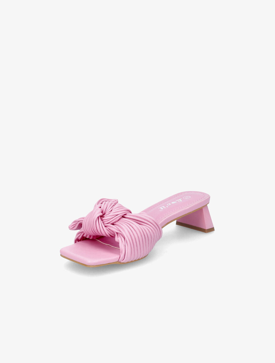 Mules striées à noeud - Fushia - 3