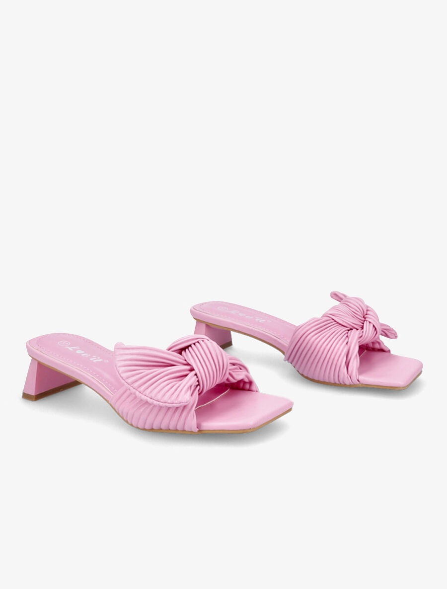 Mules striées à noeud - Fushia - 4