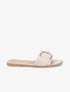 Mules plates effet croco à boucles dorées - Beige - 5