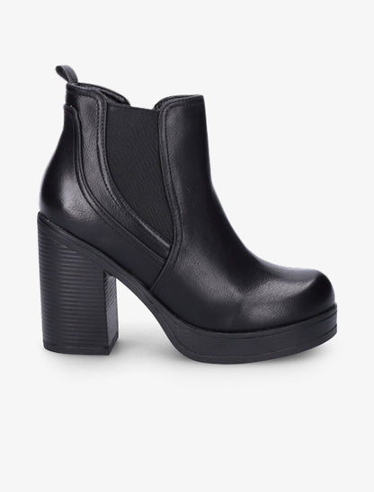 Bottines à plateforme et à ganse élastiquée - Noir - 2