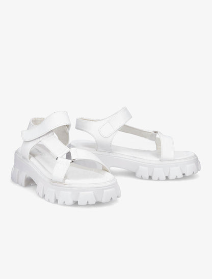 Sandales à semelles chunky - Blanc - 4