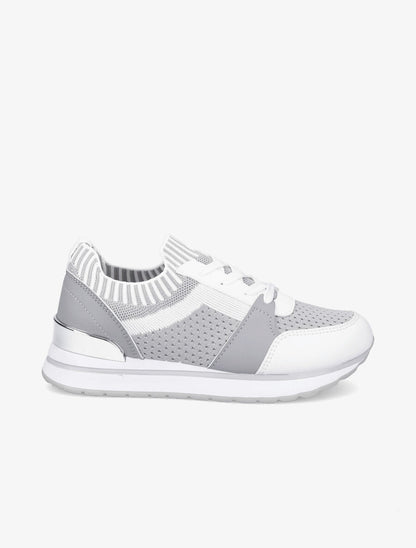 Baskets en mesh et simili - Gris - 1