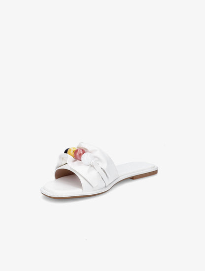 Mules à perles - Blanc - 3