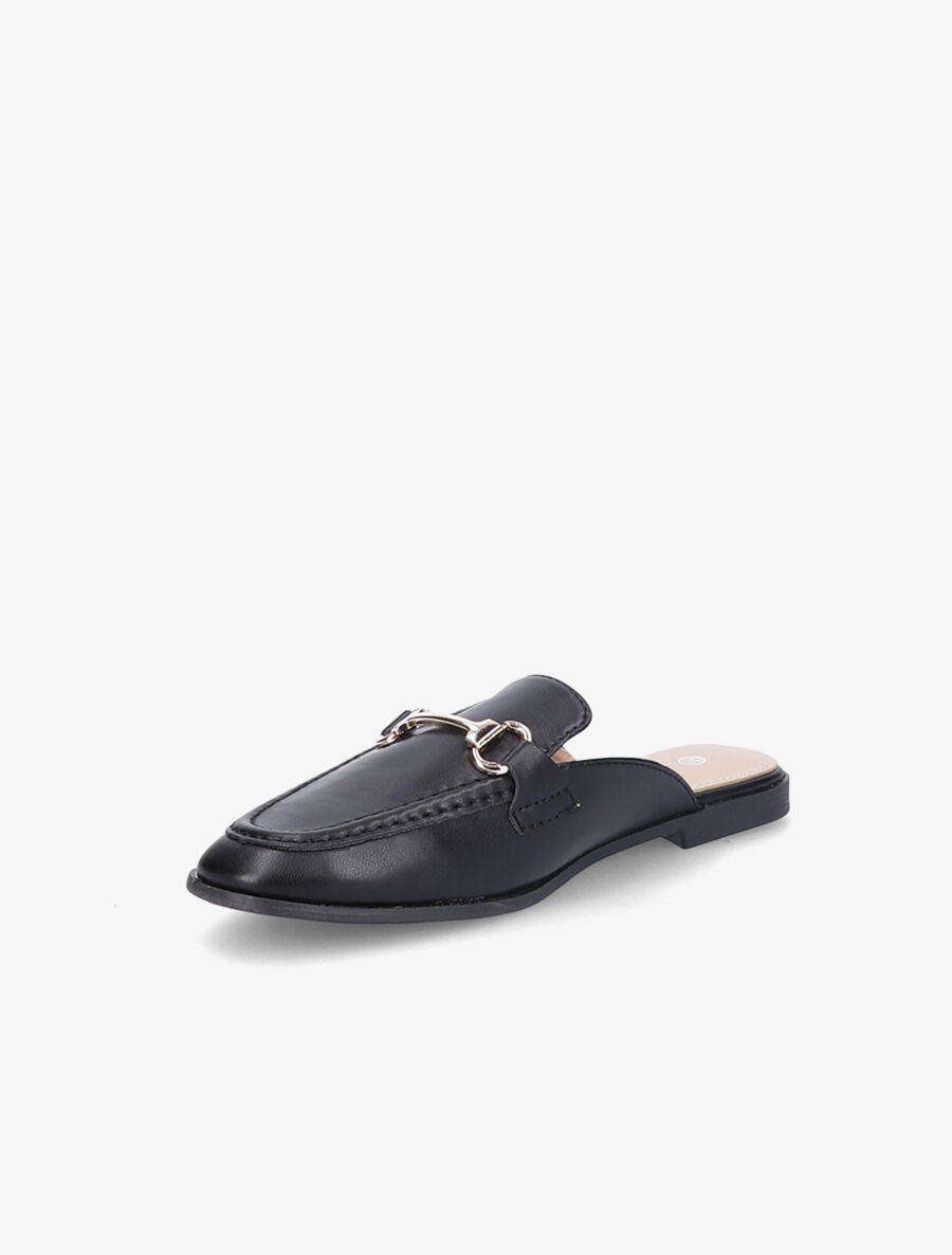 Mules en simili style mocassin - Noir - 3