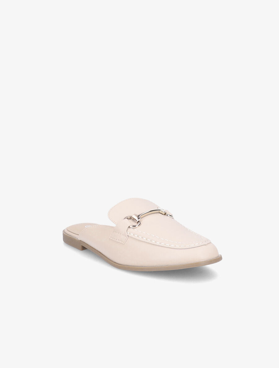 Mules en simili style mocassin - Beige - 2