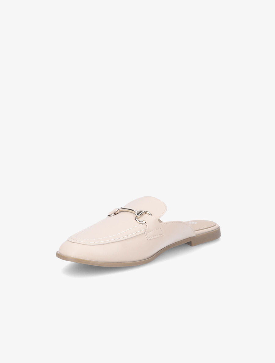 Mules en simili style mocassin - Beige - 3