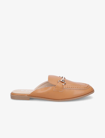 Mules en simili style mocassin - Camel - 1