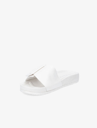 Claquettes en simili à boucle - Blanc - 3