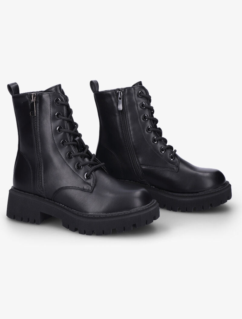 Boots style rock à zip décoratif - Noir - 1