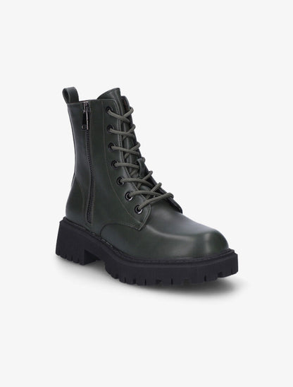 Boots style rock à zip décoratif - Kaki - 3