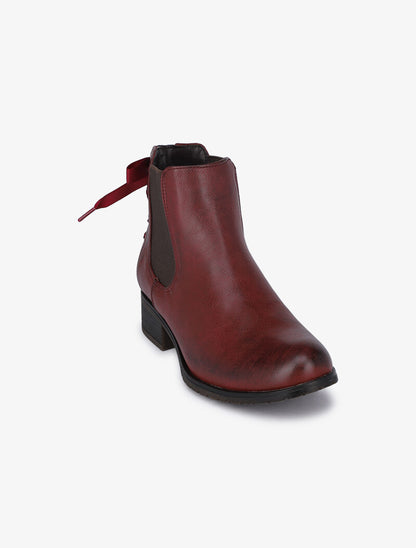 Chelsea boots à contrefort à corsage - Bordeaux - 3