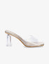 Mules transparentes à talons - Or - 5